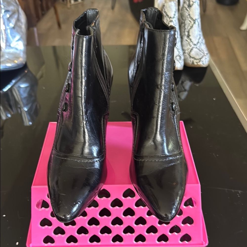 Franco Sarto Black Ankle Booties with Sleek Design